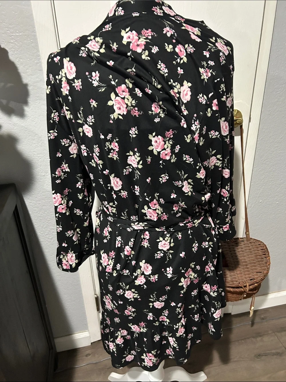 3 piece Laura Ashley Black Floral Cami & Shorts Pajama Set - Pink Roses